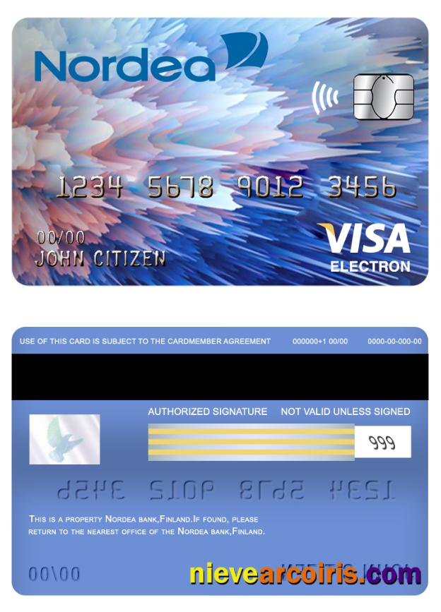 Finland Nordea bank visa electron card